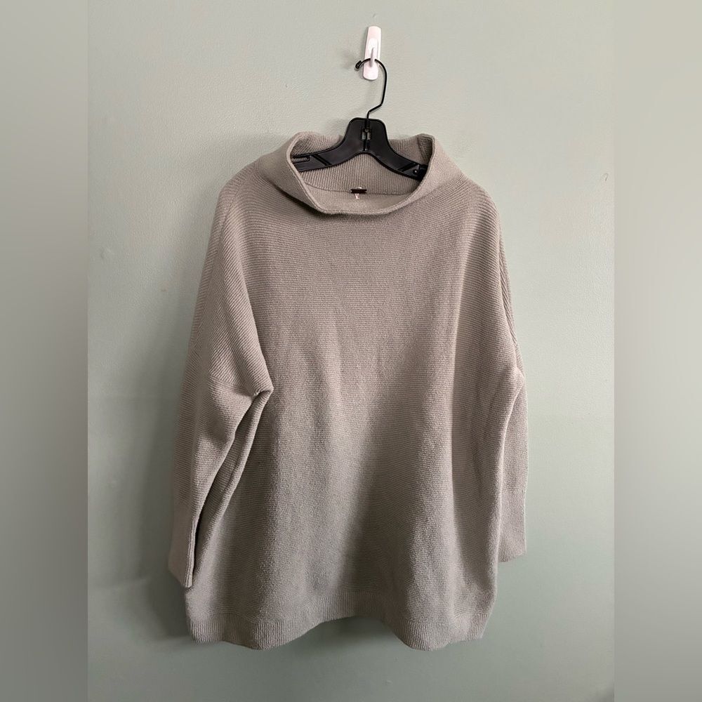Free People Ottoman Slouchy Tunic W Small Mint Grey Green Oversized Sweater